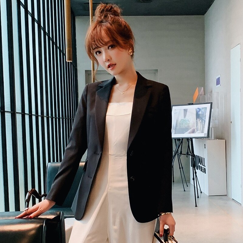 2019 Autumn women blazers female 2019 Ladies Solid Turn Down Collar Long Sleeve Coat Parka Outerwear veste femme longue CD