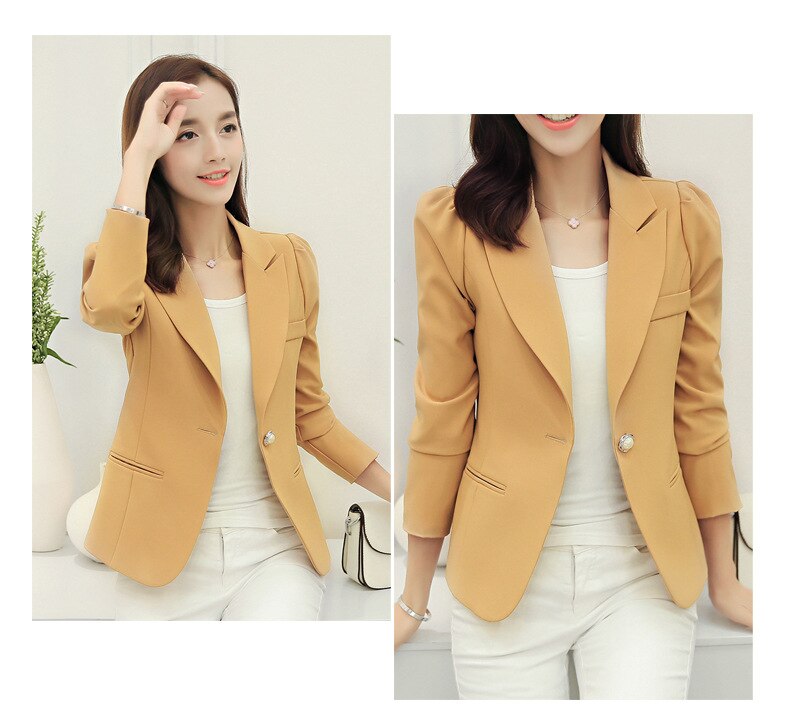 2019 Fashion Women Casual Suit Coat Business Blazer Long Sleeve Jacket Outwear Ladies Black pink Slim Blazer Coat