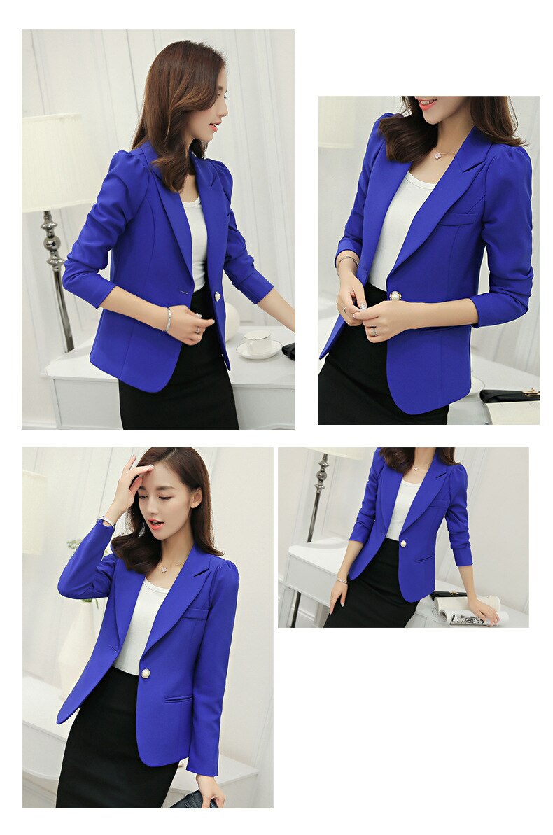 2019 Fashion Women Casual Suit Coat Business Blazer Long Sleeve Jacket Outwear Ladies Black pink Slim Blazer Coat