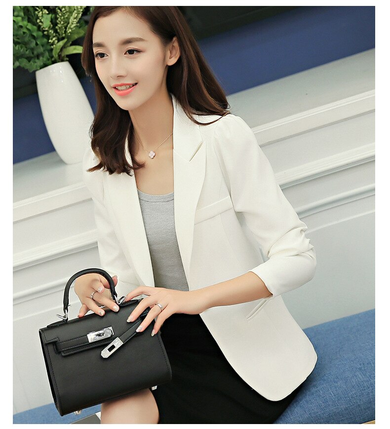 2019 Fashion Women Casual Suit Coat Business Blazer Long Sleeve Jacket Outwear Ladies Black pink Slim Blazer Coat