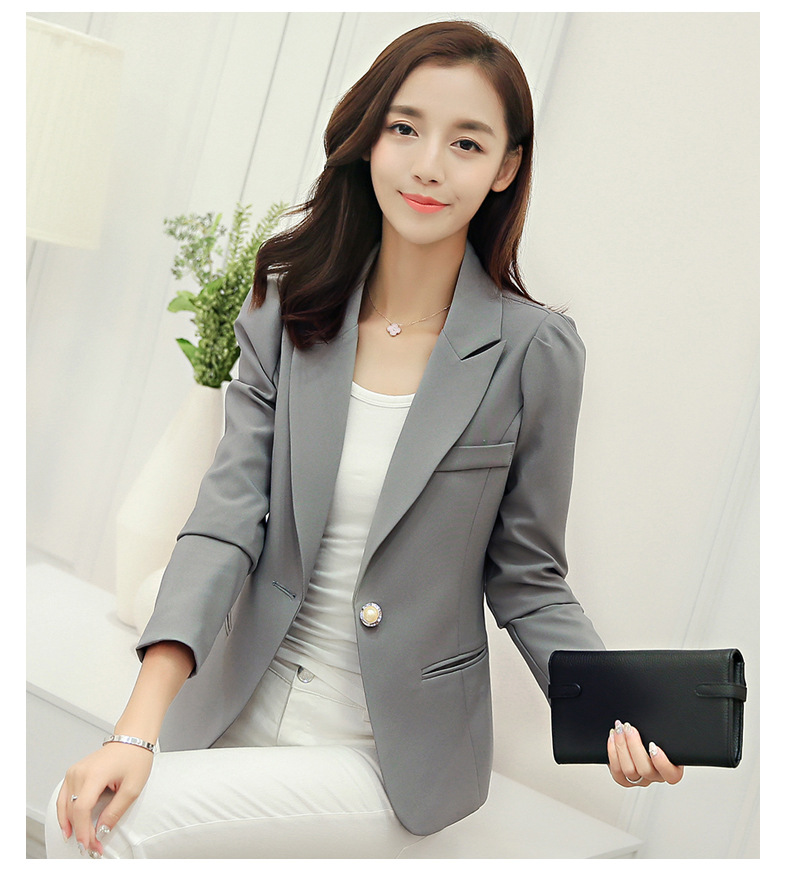 2019 Fashion Women Casual Suit Coat Business Blazer Long Sleeve Jacket Outwear Ladies Black pink Slim Blazer Coat