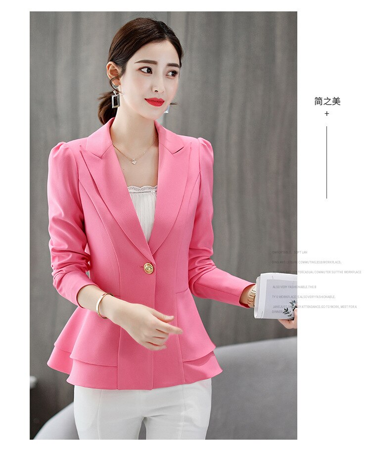 Women's Spring And Autumn New Suit Female 2019 Professional Office Lady Small Blazer Temperament Slim Jacket Single Button S-xxl