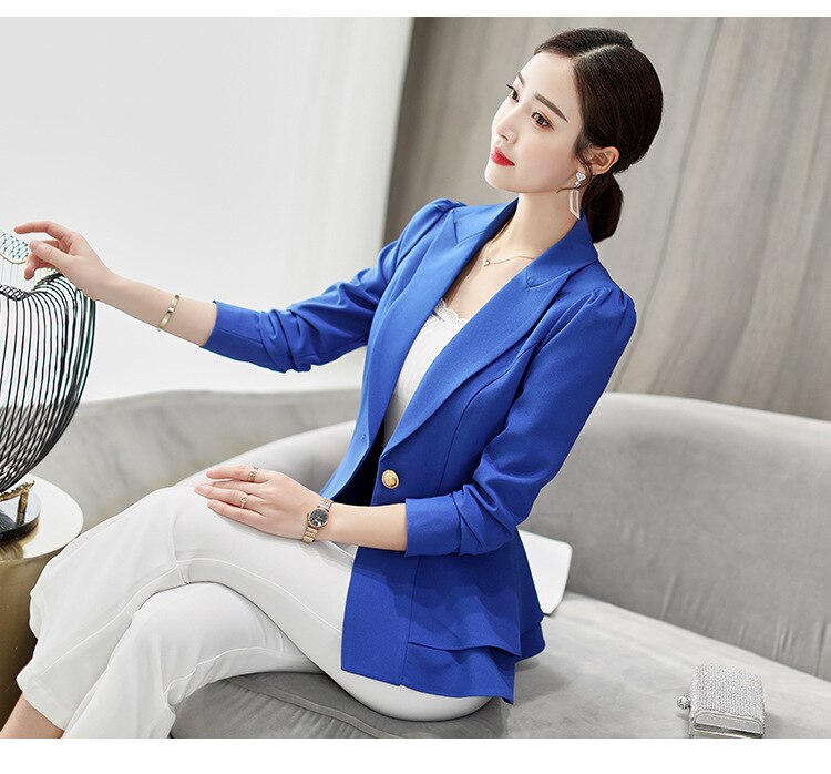 Women's Spring And Autumn New Suit Female 2019 Professional Office Lady Small Blazer Temperament Slim Jacket Single Button S-xxl