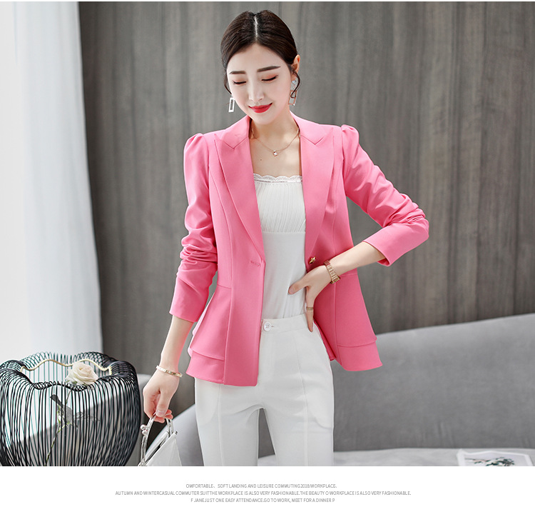 Women's Spring And Autumn New Suit Female 2019 Professional Office Lady Small Blazer Temperament Slim Jacket Single Button S-xxl