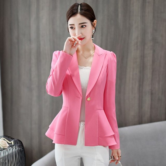 Women’s Spring And Autumn New Suit Female 2019 Professional Office Lady Small Blazer Temperament Slim Jacket Single Button S-xxl