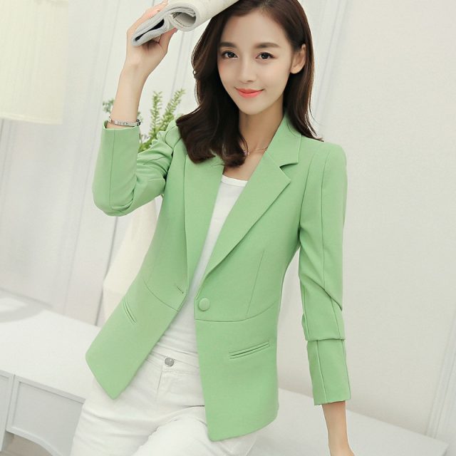 Casual Long Sleeve Solid Color Turn-down Collar Coat Lady Business Jacket Suit Coat Slim Top Women blazers Female 2019