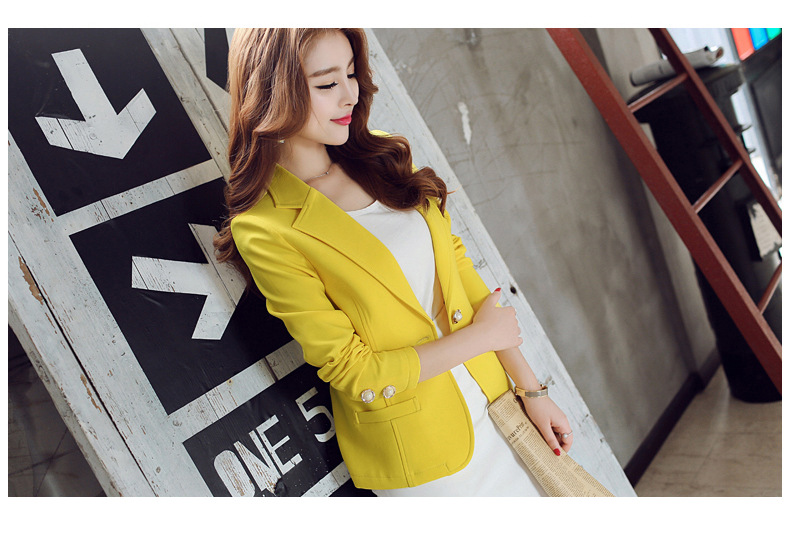 2019 Spring And Autumn Women's Korean Small West Slim Long Sleeve Solid Jacket Suit Single Button Office Lady Women Blazer S-xxl