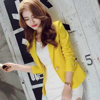 2019 Spring And Autumn Women's Korean Small West Slim Long Sleeve Solid Jacket Suit Single Button Office Lady Women Blazer S-xxl