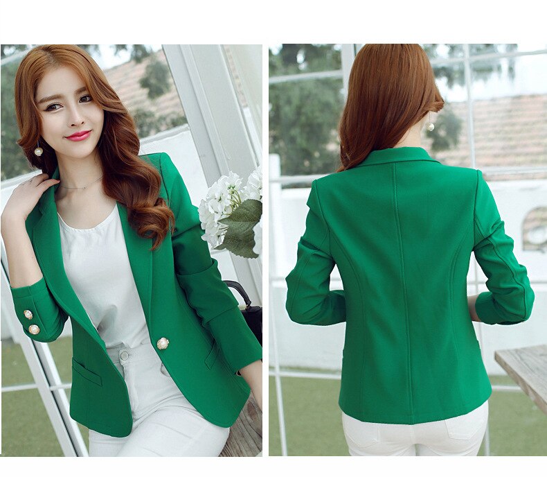 2019 Spring And Autumn Women's Korean Small West Slim Long Sleeve Solid Jacket Suit Single Button Office Lady Women Blazer S-xxl