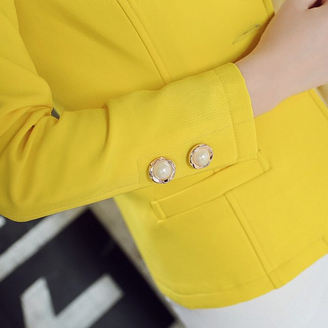 2019 Spring And Autumn Women’s Korean Small West Slim Long Sleeve Solid Jacket Suit Single Button Office Lady Women Blazer S-xxl