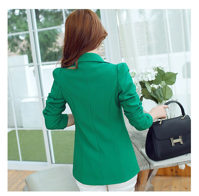 Women Jacket Blazer 2019 Sky Blue Slim Fit Long Sleeve Single Button Coat Slim Office Lady Jacket Female Tops Blazer Feminino