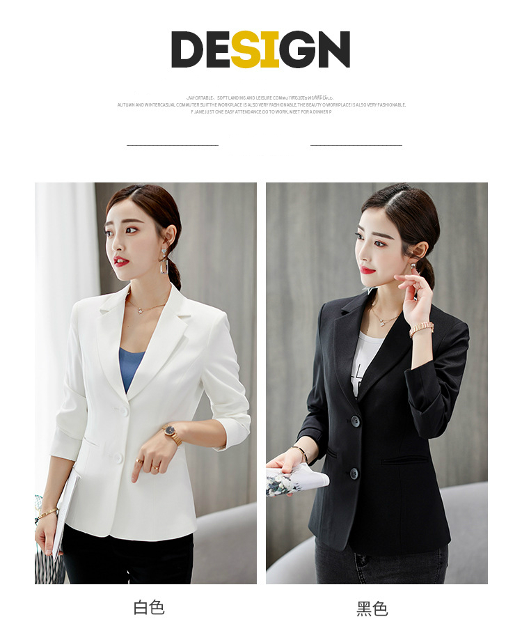 2019 spring and autumn professional small suit female Korean version solid color ladies Blazer temperament commuter women jacket