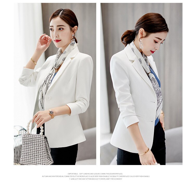 2019 spring and autumn professional small suit female Korean version solid color ladies Blazer temperament commuter women jacket