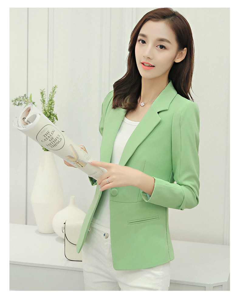 Samgpilee 2019 Spring And Autumn New Korean Version Single Button Female Slim Solid Office Lady Women Jacket Small Suit  S-xxl