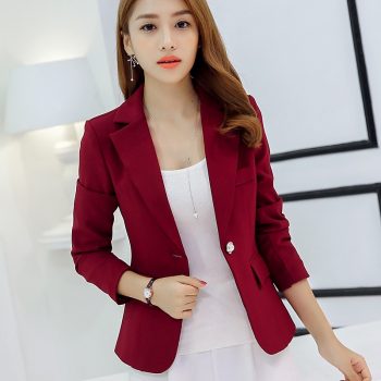 Elegant Business Lady Jacket New 2019 Women Full Sleeve Work Blazer Female Casual Coat 4 Color Available