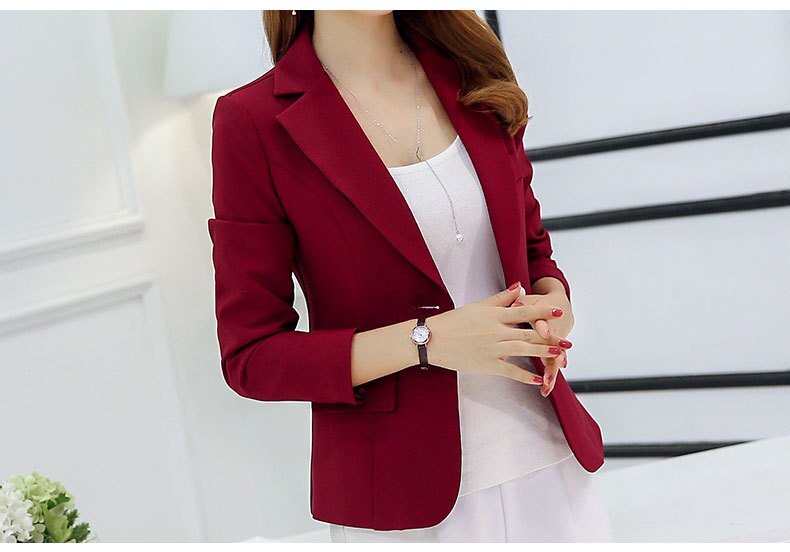 Elegant Business Lady Jacket New 2019 Women Full Sleeve Work Blazer Female Casual Coat 4 Color Available
