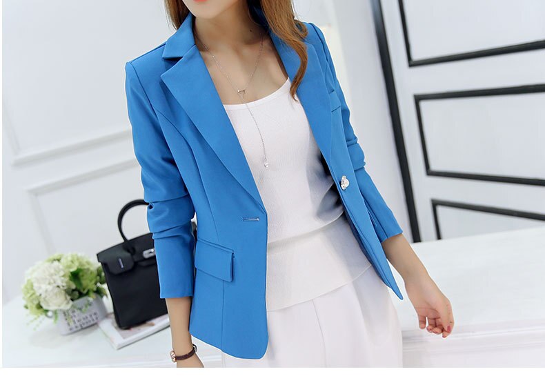 Elegant Business Lady Jacket New 2019 Women Full Sleeve Work Blazer Female Casual Coat 4 Color Available