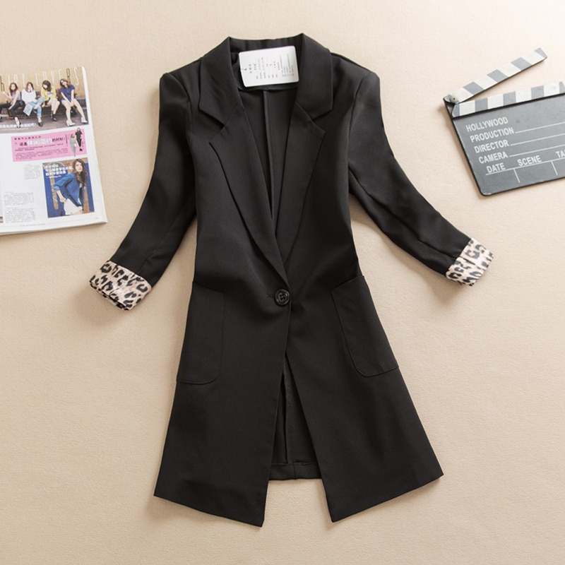 Casual Long Sleeve Jacket blazer feminino Turn-down Collar Coat Lady Jacket Suit Formal Coat Slim OL Women blazers Female