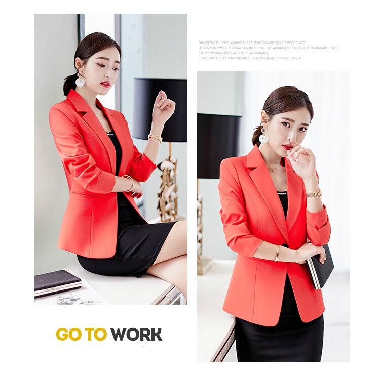 Autumn Women Blazer Brand Jacket Made Of Cotton Basic Jackets Candy Long Sleeve Slim Suit Blazer Female Small Suit X643RXBS