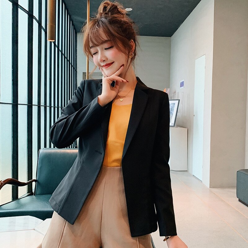 Autumn Women Blazer Brand Jacket Made Of Cotton Basic Jackets Candy Long Sleeve Slim Suit Blazer Female Small Suit X643RXBS