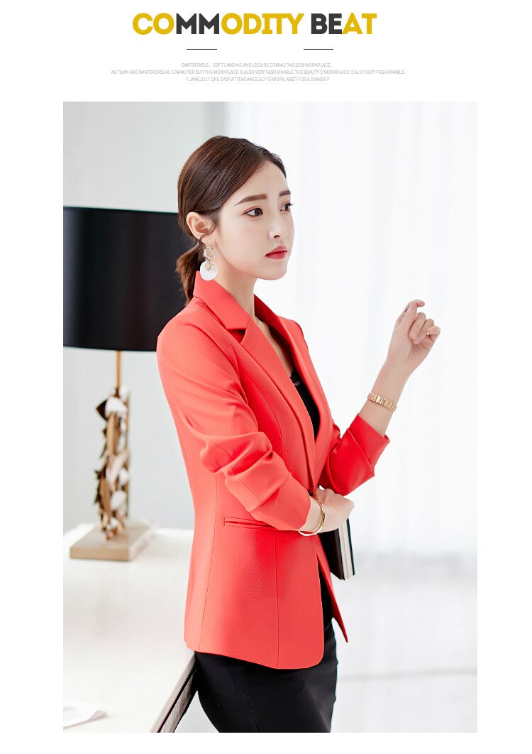 Autumn Women Blazer Brand Jacket Made Of Cotton Basic Jackets Candy Long Sleeve Slim Suit Blazer Female Small Suit X643RXBS