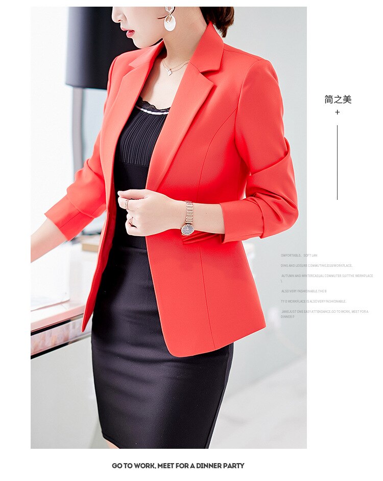 Autumn Women Blazer Brand Jacket Made Of Cotton Basic Jackets Candy Long Sleeve Slim Suit Blazer Female Small Suit X643RXBS