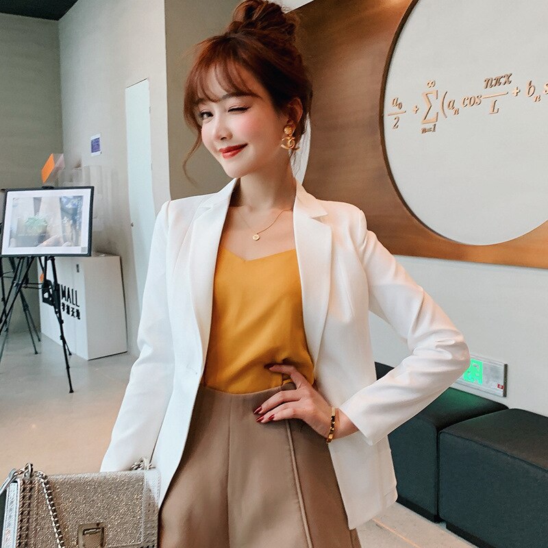 Autumn Women Blazer Brand Jacket Made Of Cotton Basic Jackets Candy Long Sleeve Slim Suit Blazer Female Small Suit X643RXBS