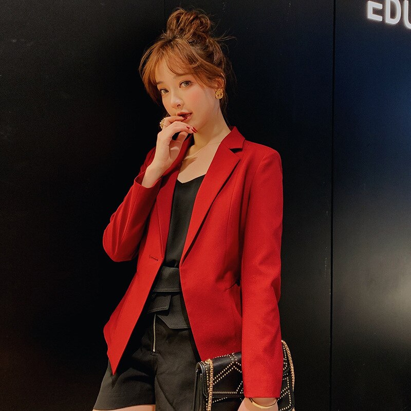 Autumn Women Blazer Brand Jacket Made Of Cotton Basic Jackets Candy Long Sleeve Slim Suit Blazer Female Small Suit X643RXBS