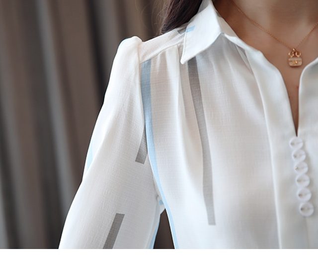 Fashion woman blouses spring long sleeve women shirts striped blouse shirt office work wear womens tops and blouses 0973 60