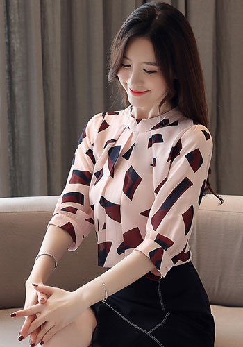 Summer blouse for women 2019 womens clothing print chiffon blouse women office ladies tops womens tops and blouses 4482 50