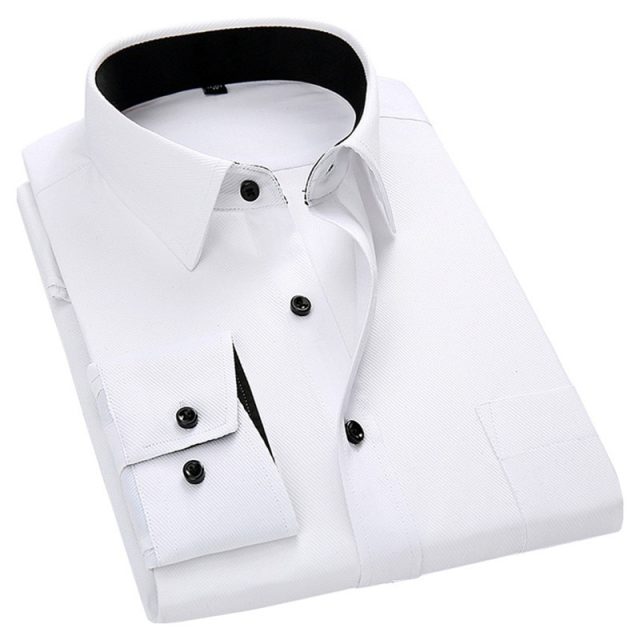 Men Long Sleeved Shirt Slim Fit Style Design Solid Color Business Casual Dress Shirt Male Social Brand Men Clothing 2019 New