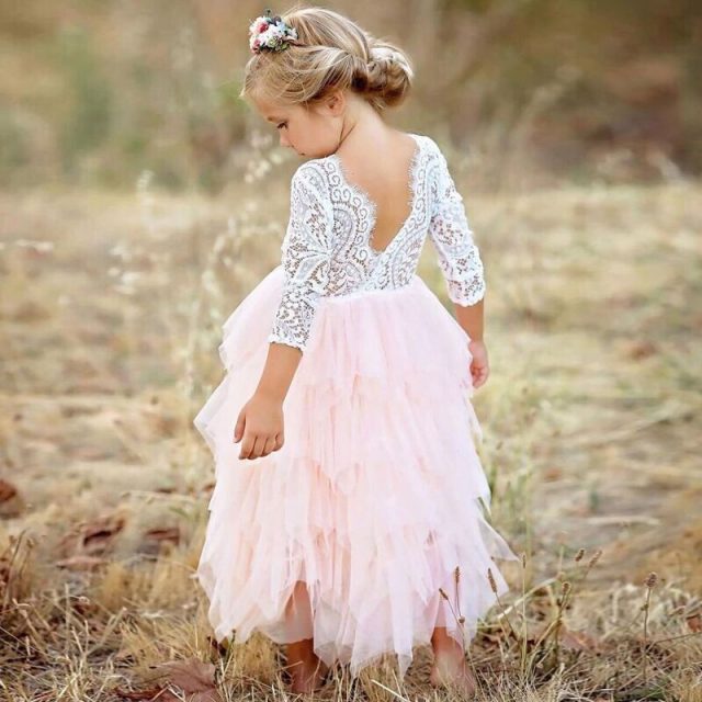 Little Girl Ceremonies Dress Baby Children’s Clothing Tutu Kids Dresses for Girls Clothes Wedding Party Gown Vestidos Robe Fille