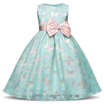 Big Bow Butterfly Kids Girl Wedding Flower Girls Dress Princess Party Pageant Formal Dress Prom Little Baby Girl Wedding Dress