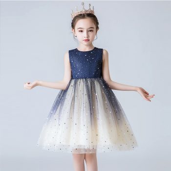 Baby Girls Dress Sequined Stars Party Dress New Year Princess Costume Wedding Birthday Teen Prom Gowns Kids Dresses For Girls