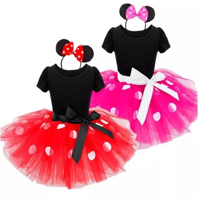 Fancy Kids Dresses for Girls Birthday Halloween Cosplay Cartoon Minnie Mouse Dress Up Kid Costume Baby Girls Kids 2 6T Wear