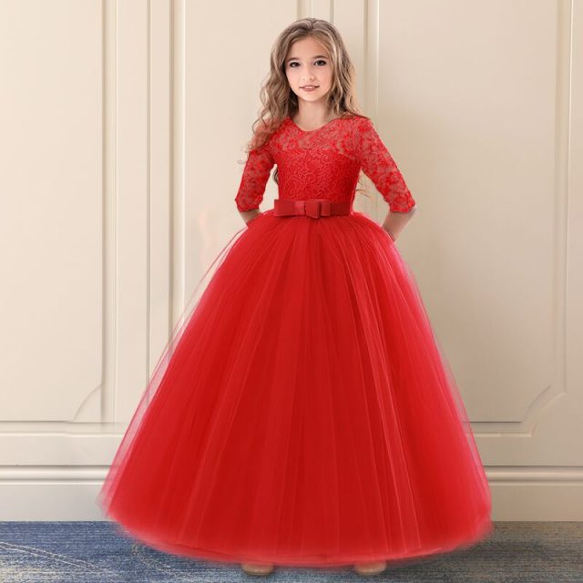 6-14T Girls Dresses Elegant Long Princess Dress For Wedding and Party Dresses Christmas Clothing Gown Kids Dresses For Girls