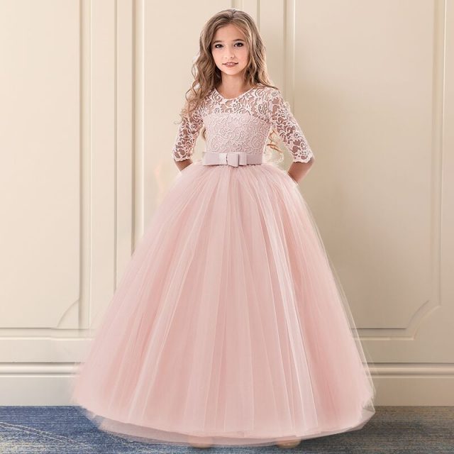 6-14T Girls Dresses Elegant Long Princess Dress For Wedding and Party Dresses Christmas Clothing Gown Kids Dresses For Girls
