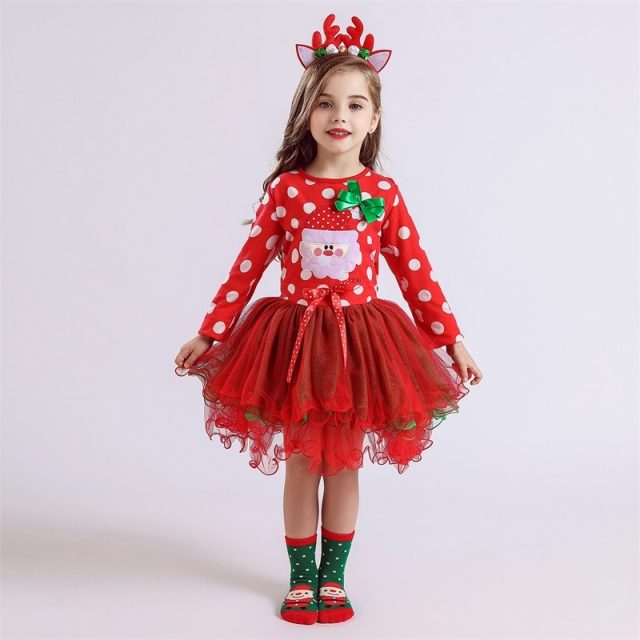 Fancy New Year Baby Girl Carnival Santa Dress For Girls Summer Minnie Mouse Holiday Children Clothing Party Tulle Kids Costume
