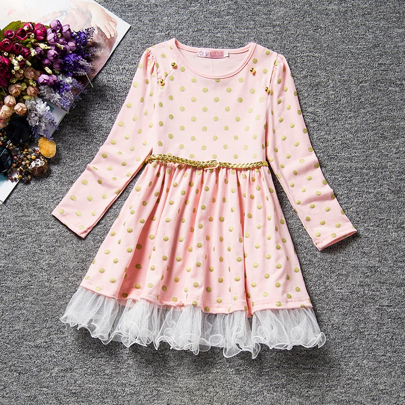2019 Autumn Winter Girl Dress Long Sleeve Polka Dot Girls Dresses Bow Princess Teenage Casual Dress 8 Years Children Clothes 2019 Autumn Winter Girl Dress Long Sleeve Polka Dot Girls Dresses Bow Princess Teenage Casual Dress 8 Years Children Clothes