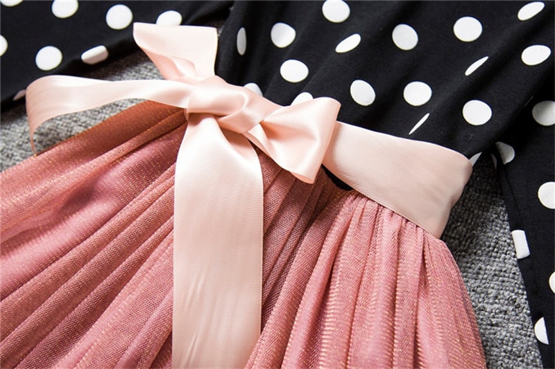 2019 Autumn Winter Girl Dress Long Sleeve Polka Dot Girls Dresses Bow Princess Teenage Casual Dress 8 Years Children Clothes 2019 Autumn Winter Girl Dress Long Sleeve Polka Dot Girls Dresses Bow Princess Teenage Casual Dress 8 Years Children Clothes