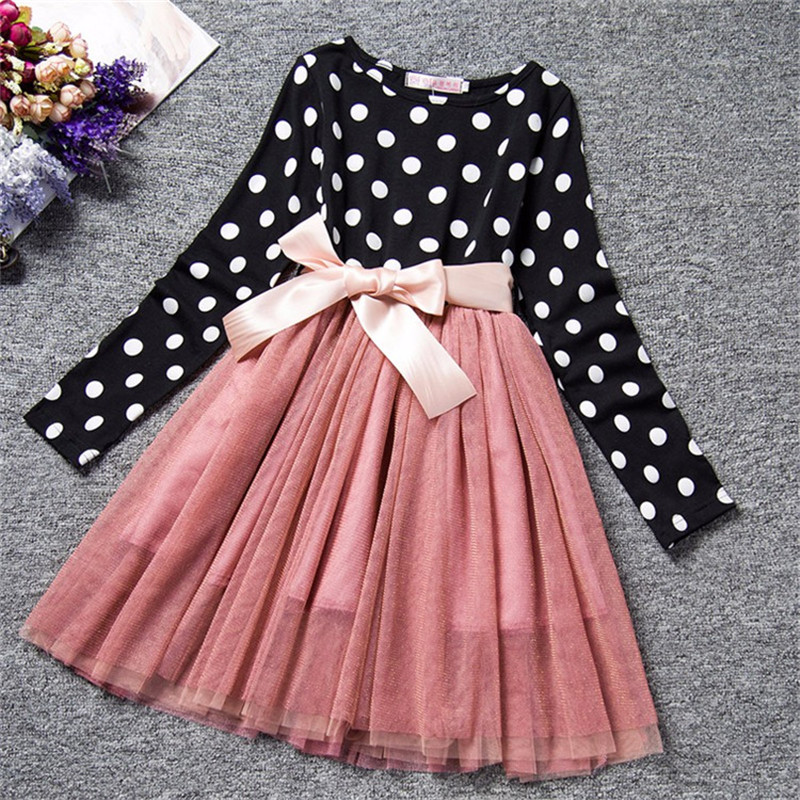 2019 Autumn Winter Girl Dress Long Sleeve Polka Dot Girls Dresses Bow Princess Teenage Casual Dress 8 Years Children Clothes 2019 Autumn Winter Girl Dress Long Sleeve Polka Dot Girls Dresses Bow Princess Teenage Casual Dress 8 Years Children Clothes