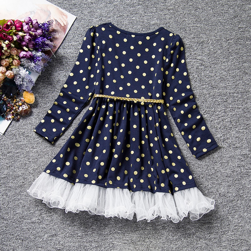 2019 Autumn Winter Girl Dress Long Sleeve Polka Dot Girls Dresses Bow Princess Teenage Casual Dress 8 Years Children Clothes 2019 Autumn Winter Girl Dress Long Sleeve Polka Dot Girls Dresses Bow Princess Teenage Casual Dress 8 Years Children Clothes