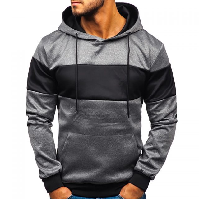 KANCOOLD Pocket Patchwork Hooded Cardigan for Men Slim Fit Hoodie Coat Men Casual Long Sleeve Sweatshirts Male Jackets 89