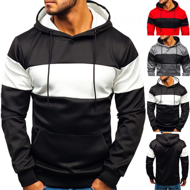 KANCOOLD Pocket Patchwork Hooded Cardigan for Men Slim Fit Hoodie Coat Men Casual Long Sleeve Sweatshirts Male Jackets 89