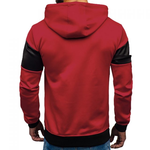 KANCOOLD Pocket Patchwork Hooded Cardigan for Men Slim Fit Hoodie Coat Men Casual Long Sleeve Sweatshirts Male Jackets 89