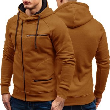 Autumn Winter New Mens Hoodies Long Sleeve Zipper Cardigan Hoodie Sweatshirt Men Casual Solid Hooded Pullover Sweatshirts M-3XL