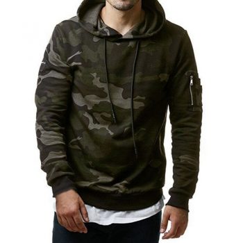 Camouflage Print Hoodies Men Hip Hop Drawstring Pullovers Moletom Streetwear Casual Sudadera Hombre Full Sleeve Hoody Sweatshirt