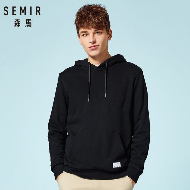 SEMIR Hoodies Men 2019 New Autumn Fashion Solid Hooded Sweatshirt for man Casual Warm Fleece Hoody Tracksuit Brand Clothing