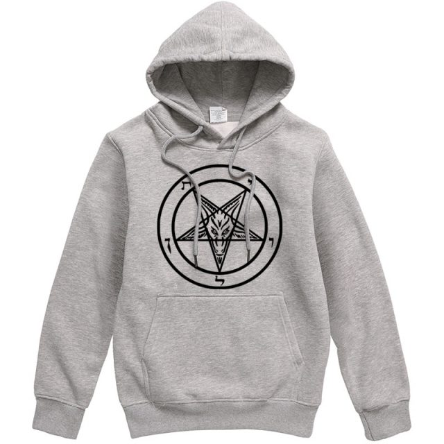 Pentagram Gothic Occult Satan New Men’s Fashion Hoodies High Quality All-match Male Pullover Brand Clothing Harajuku Mens Tops