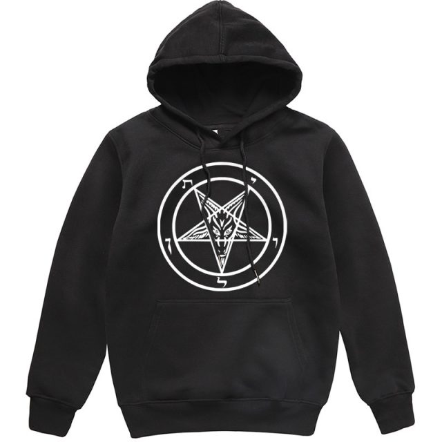 Pentagram Gothic Occult Satan New Men’s Fashion Hoodies High Quality All-match Male Pullover Brand Clothing Harajuku Mens Tops